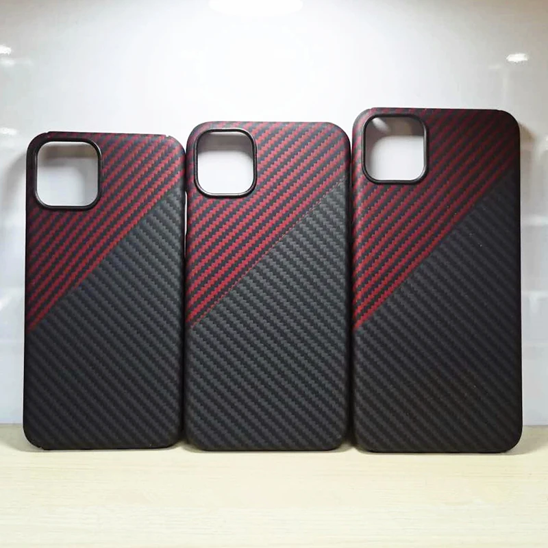 10 Dual Color Real Carbon Fiber Phone Case for iPhone 12 11 Pro Max Samsung Note 20 S20 Ultra Plus Xiaomi 11 10 Ultra Mate 30Pro