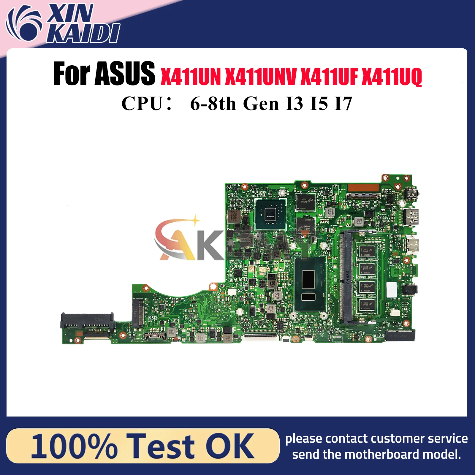 

X411UV Материнская плата для ноутбука ASUS VivoBook S4000V r421u X411UV X411UQ S4200U X411UNV X411UN X411U X411UF Материнская плата I3 I5 I7 CPU