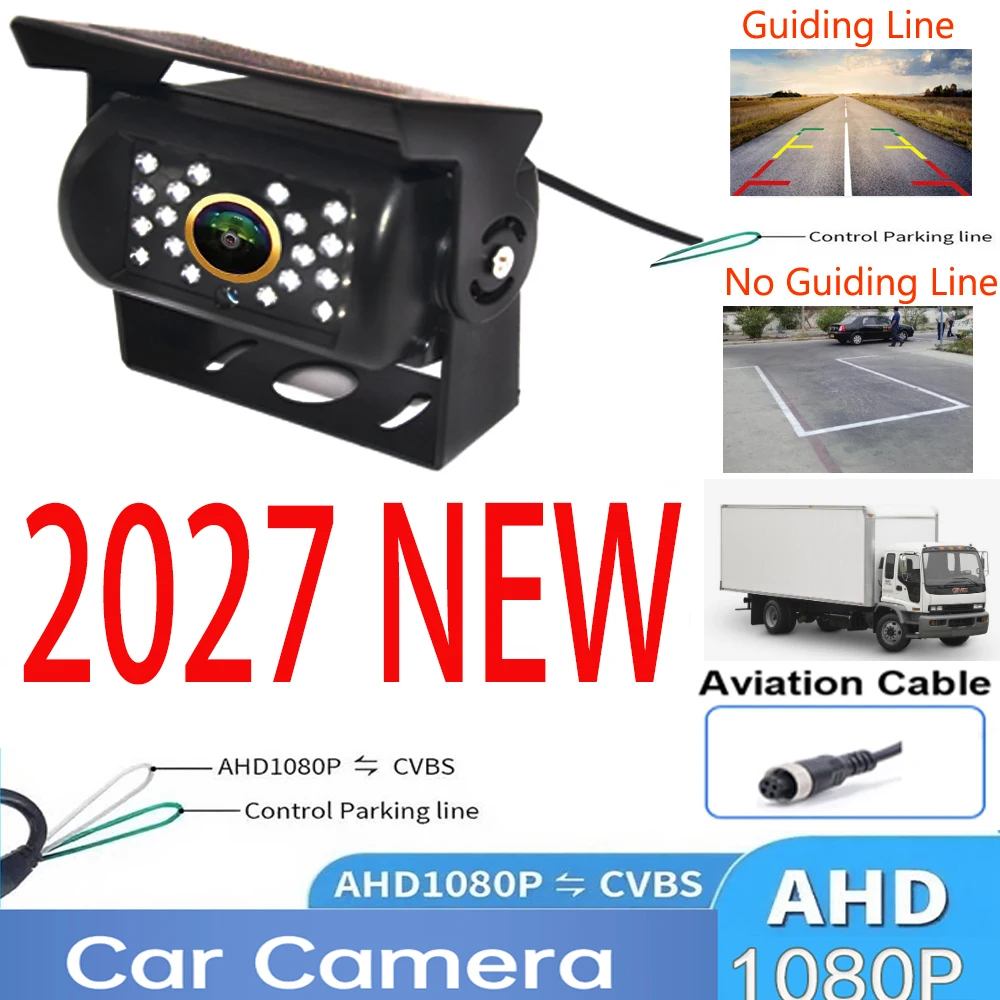 Kamera cofania samochodowa 170 stopni Gold 2027 NEW AHD1080P do parkowania, cofania, do autobusów szkolnych, przyczep, pickupów, kamperów