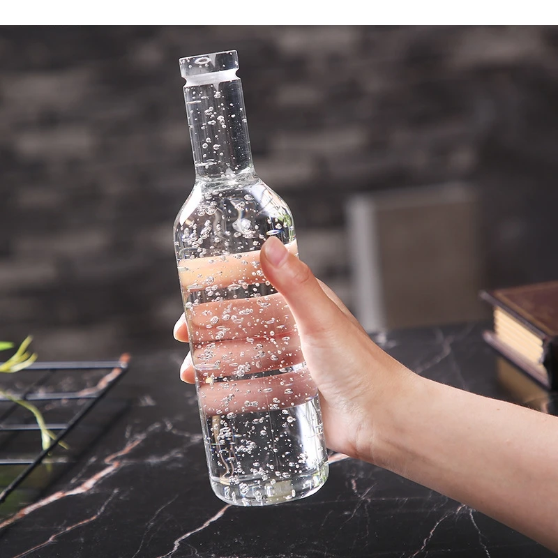 Transparent Bubble Crystal Wine Bottle Model Decoration Office Desktop Light Luxury Home Art