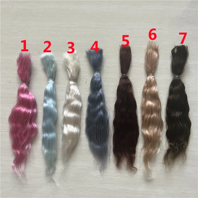 New Reborn ตุ๊กตา Mohair นมสีน้ําเงินเข้มชากาแฟสีน้ําตาลเข้มสีสําหรับตุ๊กตา Reborn Handrooted ผมวิกผม