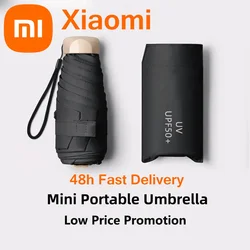 Xiaomi Mini Capsule Umbrella UV Protection Ultra Light 55% Sun Rain Umbrella Portable Lightweight Pocket Sunshade Umbrella 2024