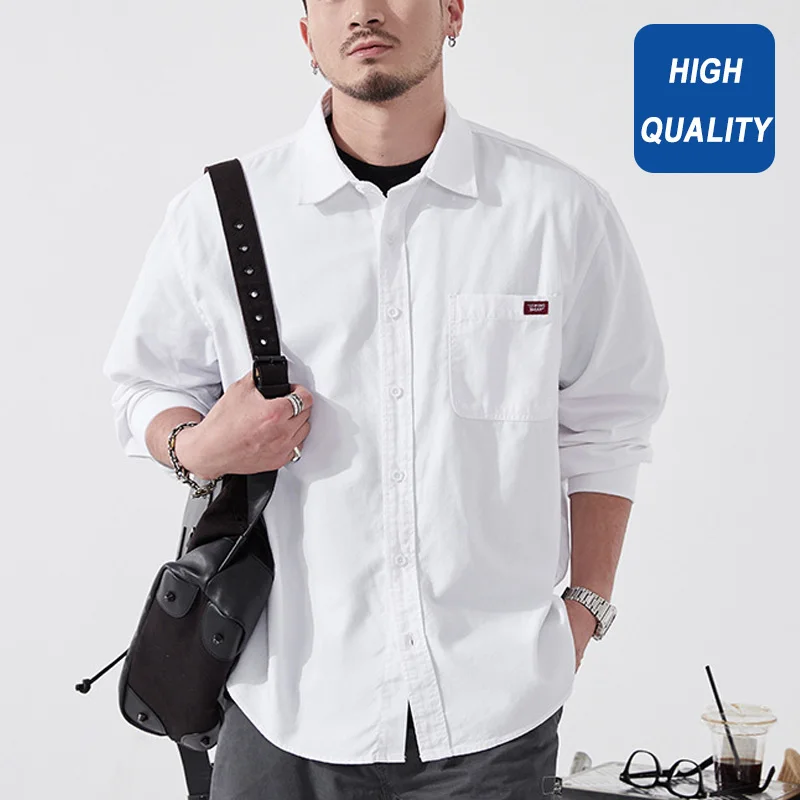 

New Arrival Spring Men Casual Long Sleeve Shirt Cotton Comfortable Simple Fit Korean Style Handsome Streetwear Shirts