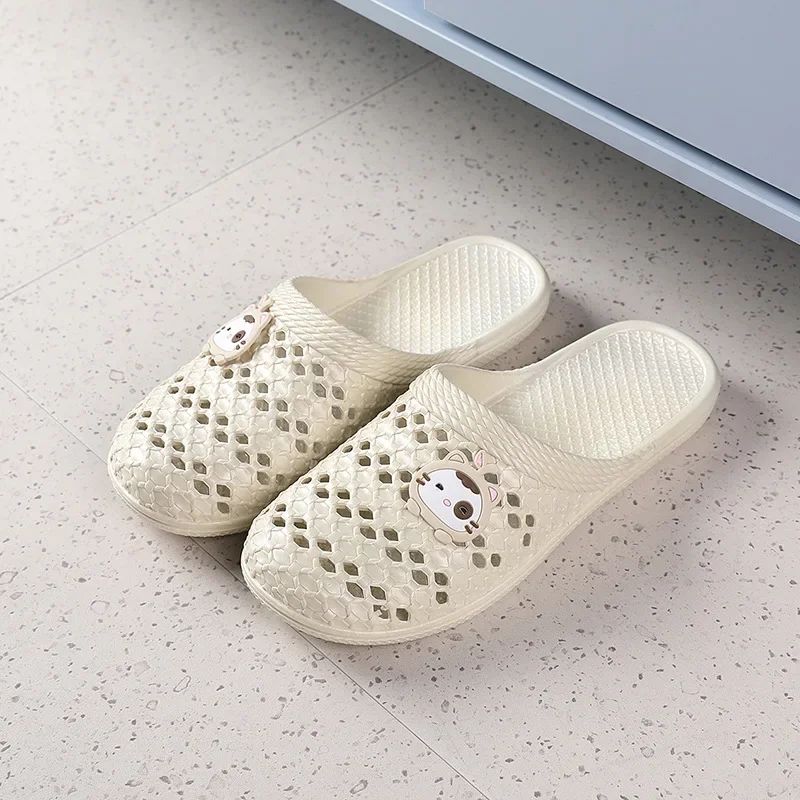 Ladies Slippers Summer New Baotou Cat Home Bathroom Pregnant Women Lazy Baotou Hollow Slippers Women