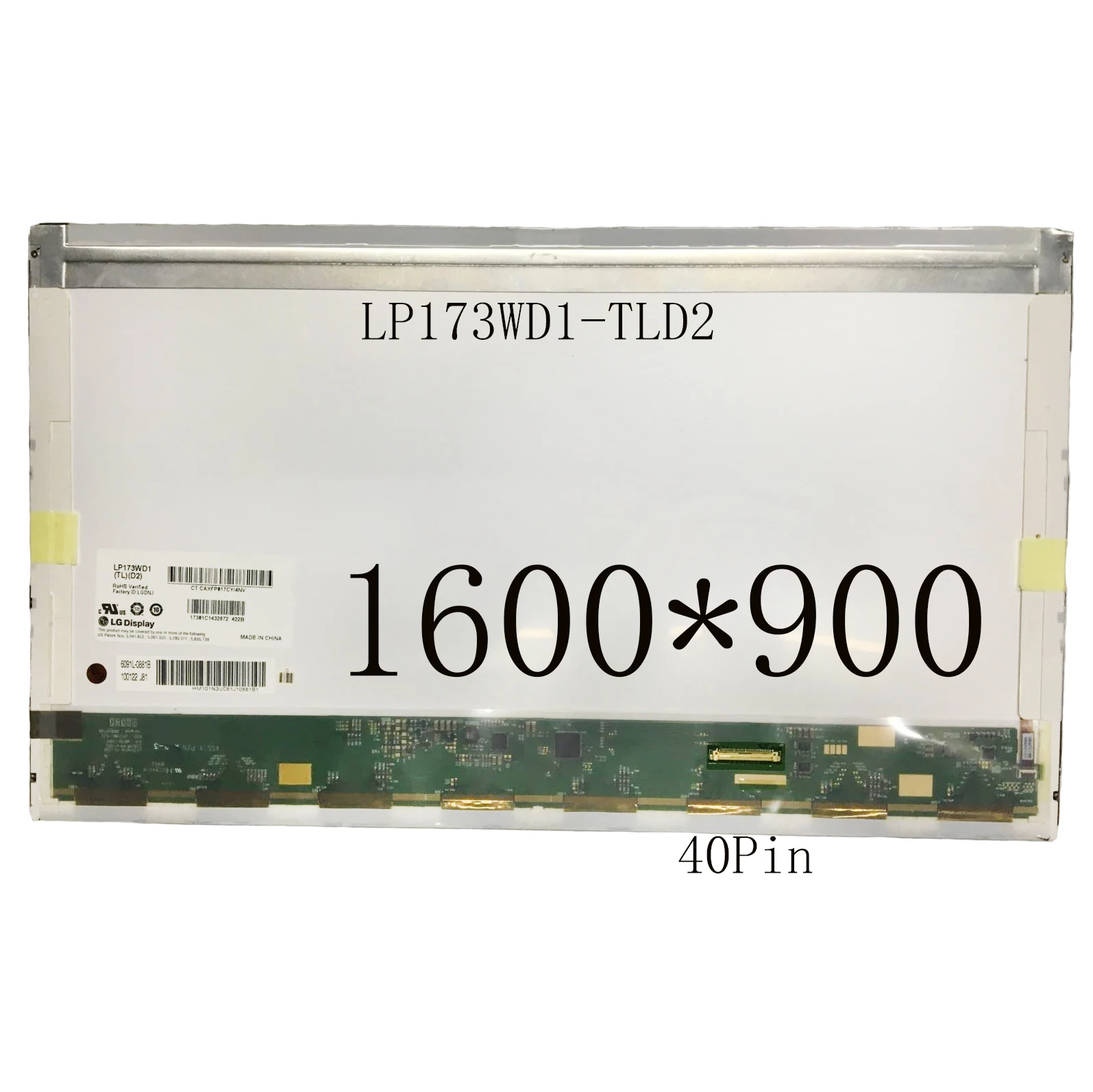 

17.3 Inch Display Panel LP173WD1-TLC1 TLB2 TLD1 TLD2 TLD3 N173FGE-L13 Laptop LCD Screen 40pin 1600*900