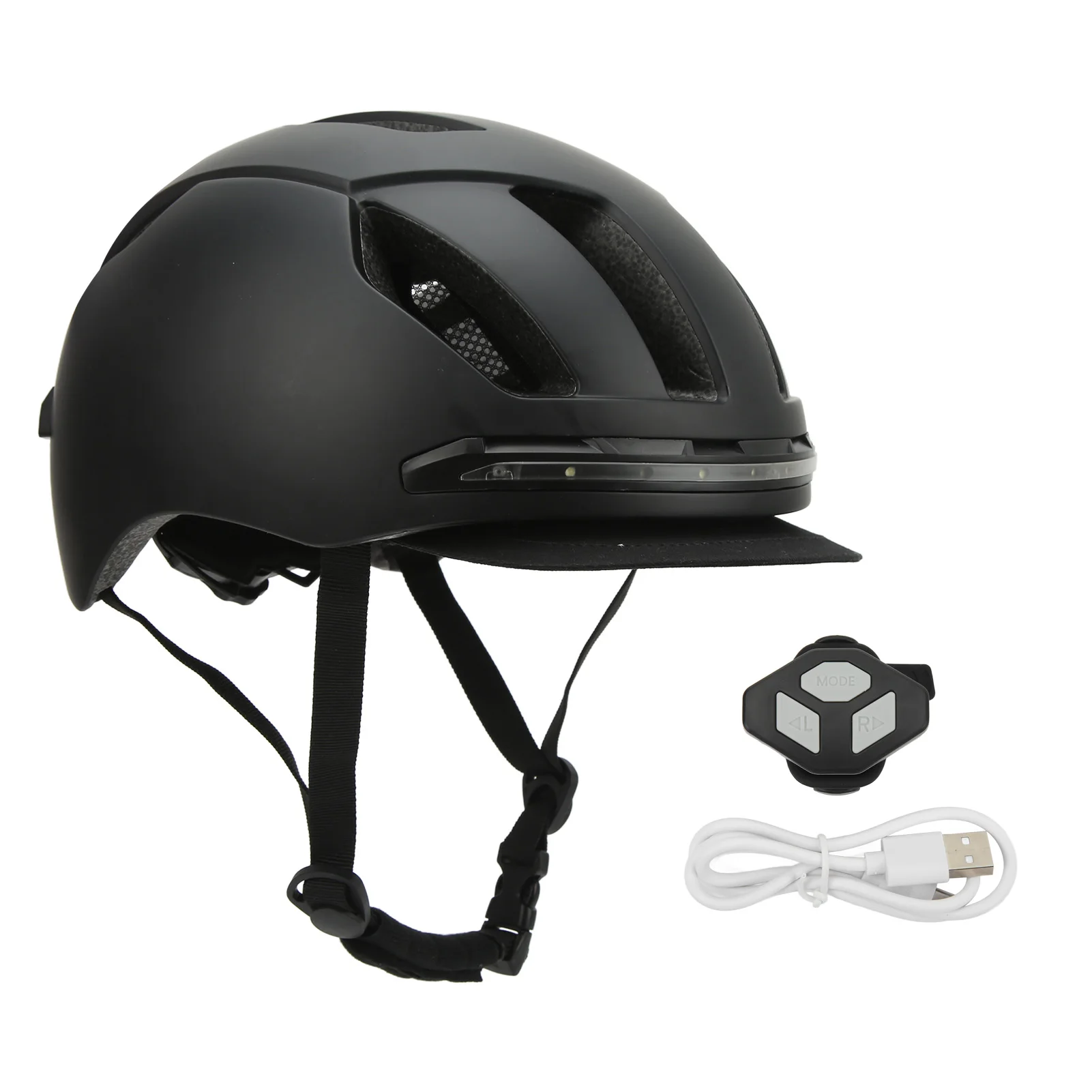 

Bike Helmet Lightweight Adjustable Breathable Cycling Helmet with LED Front Rear Lights for Commuting Biking Cycling Bike Helmet