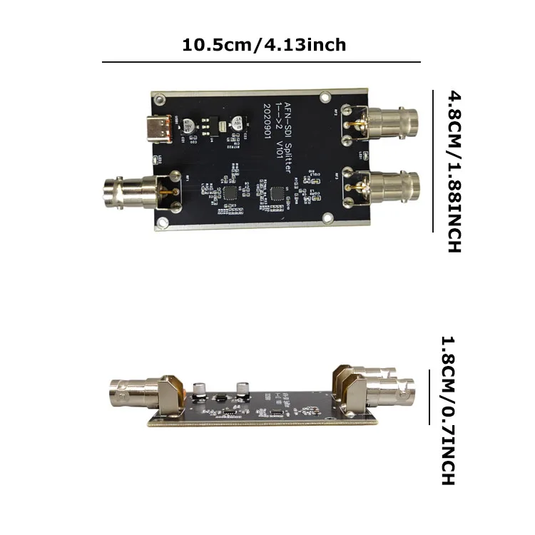 SDI Splitter Module 3G-SDI /HD-SDI 1 Single Input 2 Out SDI Out Splitter 1x2 Full HD 1080P Supports SDI Loop out