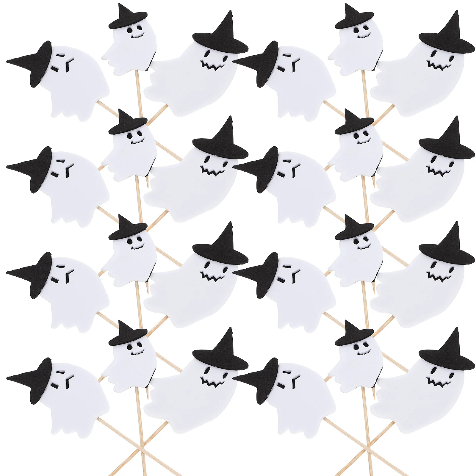 

30 Pcs Cake Insert Halloween Cupcake Picks Ghost Toppers Decorative for Finished Product