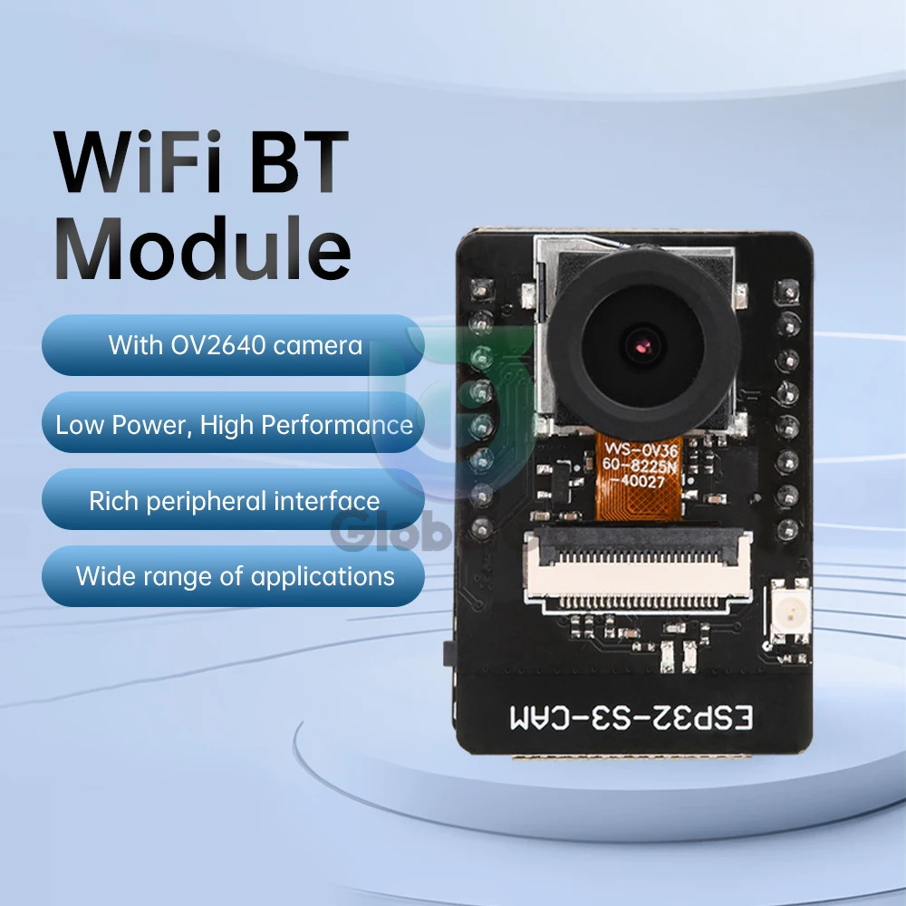 

ESP32-S3-CAM Development Board WiFi Bluetooth Module Onboard ESP32-S3-WROOM-1 N16R8 Module with OV2640 Camera