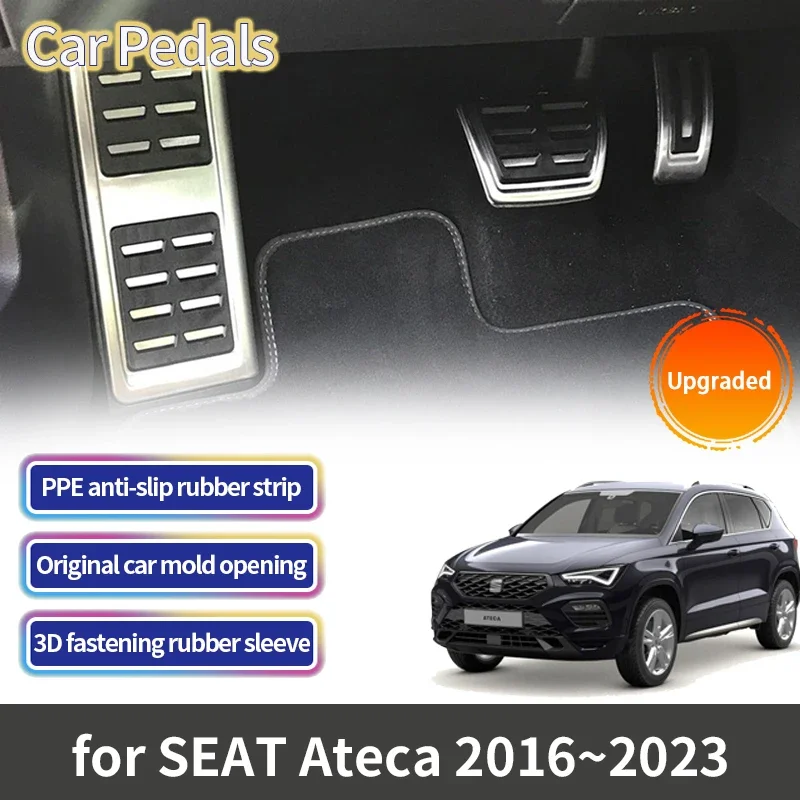 For Cupra SEAT Ateca KH7 2016 2017 2018 2019 2020 2021 2022 2023 Car Pedal Gas Fuel Brake Footrest No Drilling Pedal Cover AT MT