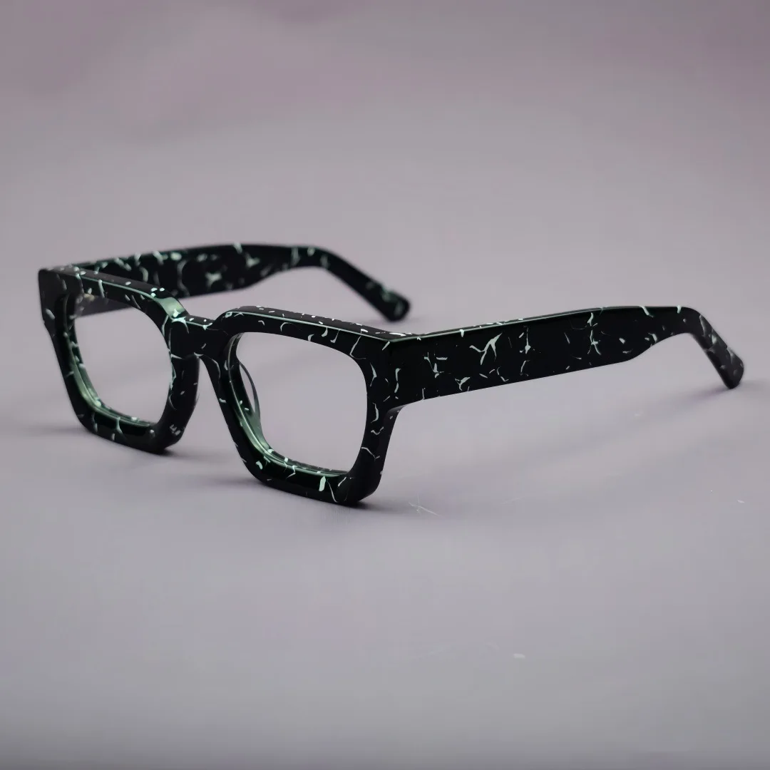 

Vintage Large Thick Frame Colorful Eyeglass High Quality Textured 3D Fashion Optical Glasses Daily Eyewear