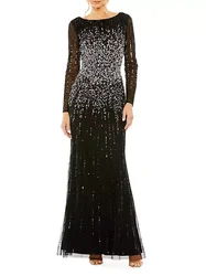 Long Dresses For Women Sequined Long Sleeve Side Slit Glitter Sparkly Sequin Maxi Dress Elegant Party Dress For Women 2024