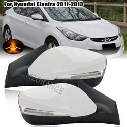 Side Rearview Mirror assembly For Hyundai Elantra 2011-2013 White 6 Wires Electric Turn Signal Heated mirrors Car Accsesories