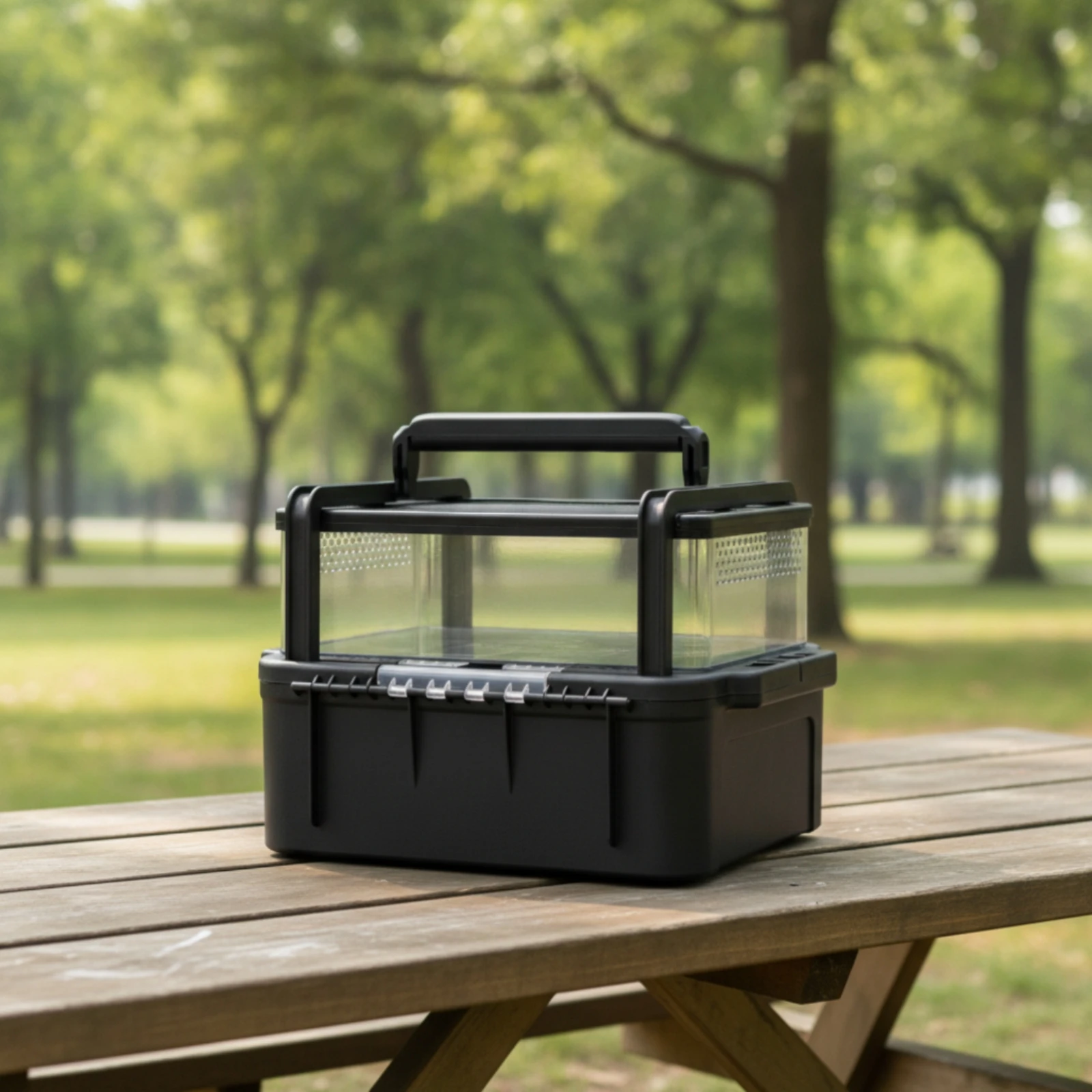 Reptile Carrier Compact Reptile Transport Box Small Plastic Enclosure with Handle Secure Terrarium Box Sturdy for Travel