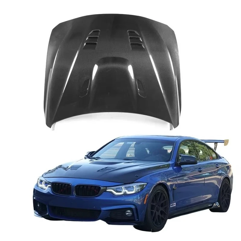 Customized M4 GTS Style Forged Real Carbon Fiber Double Side Hood for BMW 4 Series F32 F33 F36 435i 440i Engine Hood Upgrade