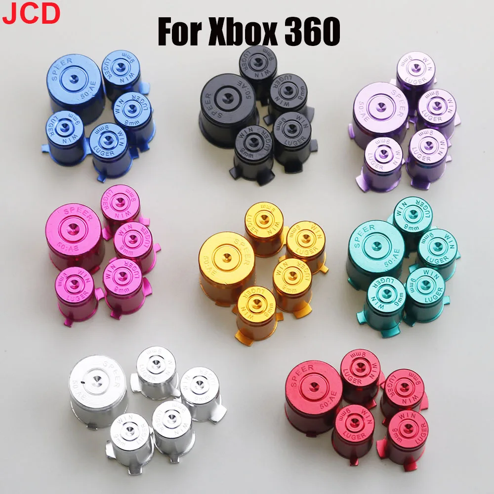 JCD 1Set For Xbox 360 Controller Buttons Aluminium Alloy Metal ABXY Bullet Button Cap Gamepad Replacement Accessories