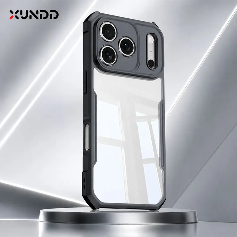 XUNDD Case For iPhone 17 / 17 Pro / 17 Pro Max Clear Anti-Yellow Shockproof Airbag Cover With Magnetic Kickstand Funda Capinha