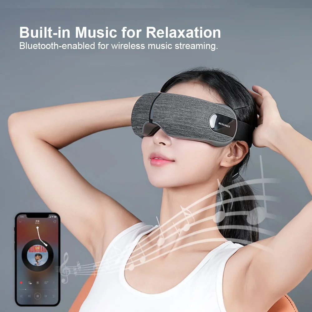 Bluetooth Music Eye Massager Charging Electric Vibration Eye Protection Device Relax Eye Muscle Sleep Mask Eye Care Massage Tool view 2