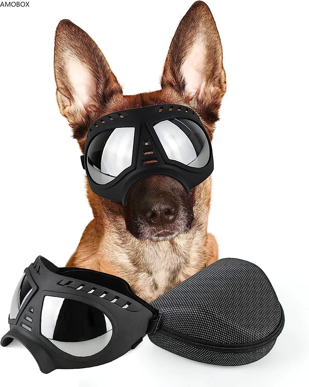 AMOBOX-Dog Goggles, Large Breed, Anti-UV, Transparent Dog Sunglasses, Windproof, Anti-Dust, Antifog, New Pet Mask