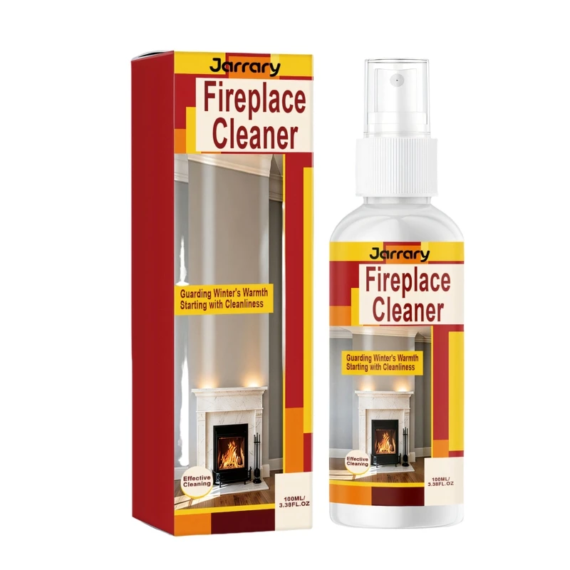 Fireplaces Cleaner Sprays 100Ml for Soot Tar and Grease Removal on Fireplaces Glass Stove Cooktops Hood and BBQ Grill 37JD