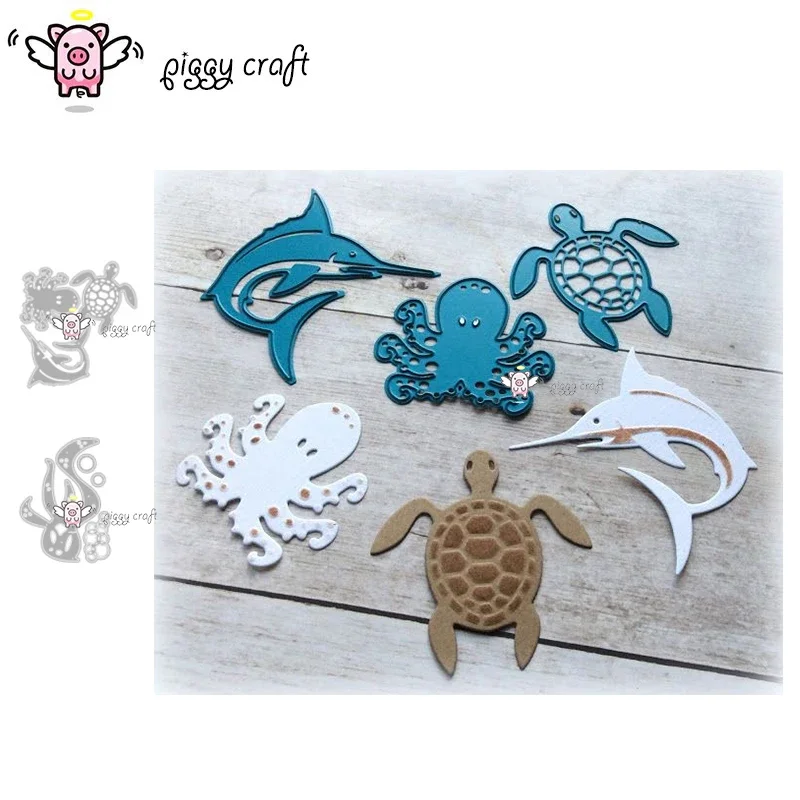 Piggy Craft metal cutting dies cut die mold Undersea creature seaweed Scrapbook paper craft knife mould blade punch stencils