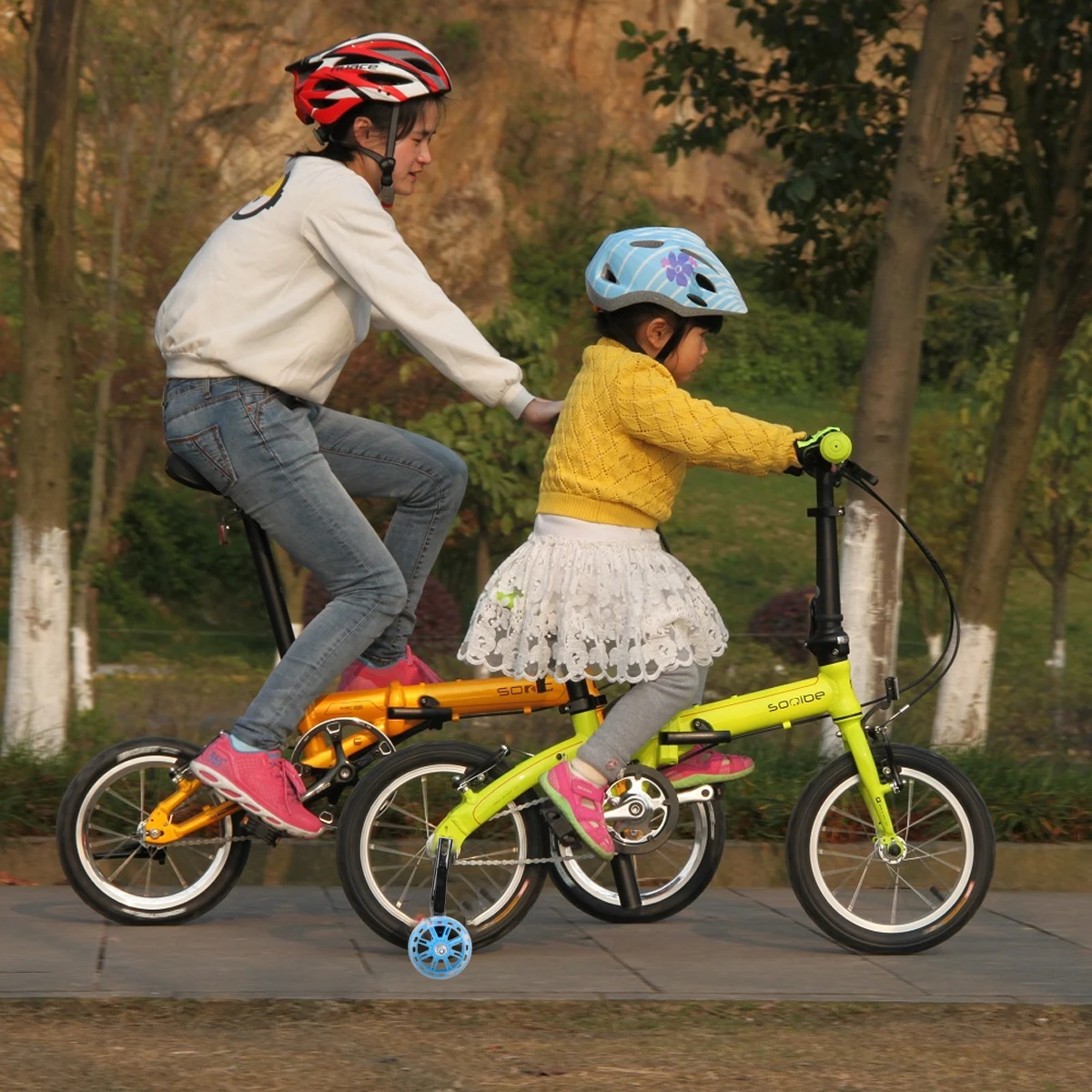 

2pcs Kids Bike Training Wheels Flashing Auxiliary Wheels Mute Adjustable Sturdy Balance Cycling Wheel For Child Bikes
