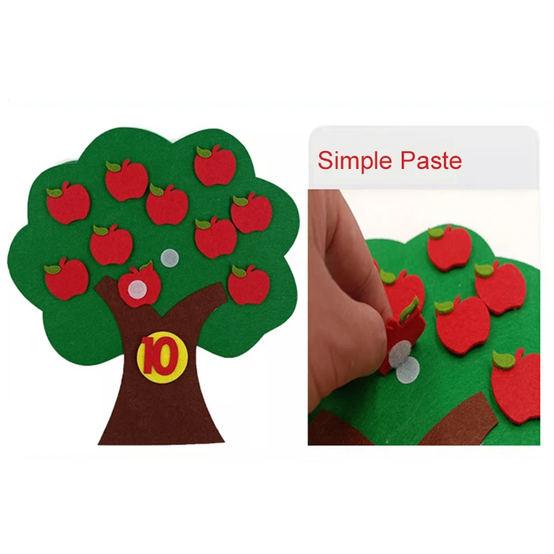 Kinder Puzzle Filz Spielzeug Vlies Obst Baum Digitale Montessori Spielzeug Frühen Kindheit Intellektuelle Bildung Baby Geschenke TMZ