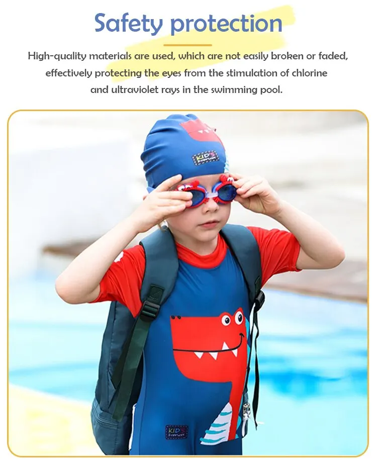 Red Crab Shape Children's Diving Glasses Children Swimming Goggles Waterproof Anti Fog Adjustable Glasses