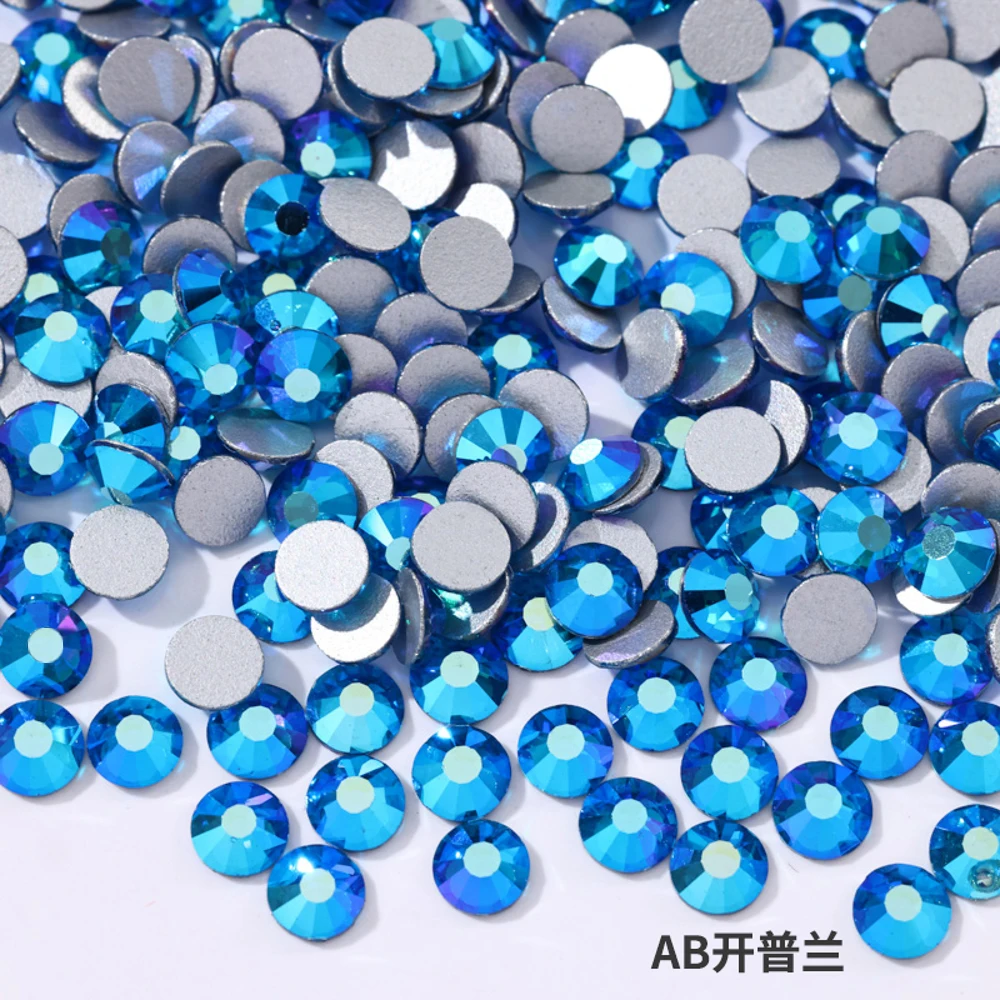 All Blue Series Glitter rhinestones Non Hot Fix Flat Back Strass & Fabric Garment Rhinestones For Nails Decorations