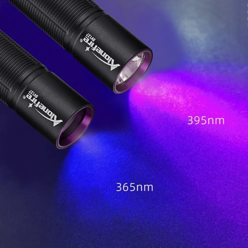 3W Mini UV Blacklight 365nm/395nm Flashlight USB Rechargeable Cat Dog Urine Marker Money Scorpion Fluorescent Agent Light Torch