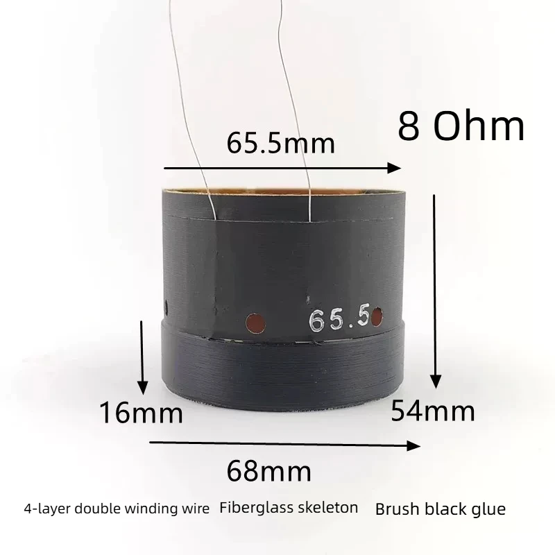 Shevchenko 65.5mm 4-Layer Dual Parallel Wound Bass Voice Coil, 8 Ohm, Fiberglass High-Temp Former, for JBL 4012 2PCS