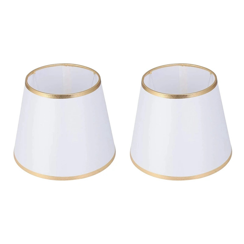 

2X Drum Lamp Shade Dustproof Barrel Shape Cloth Lampshade Table Floor Chandelier Light Replacement For Home Office White