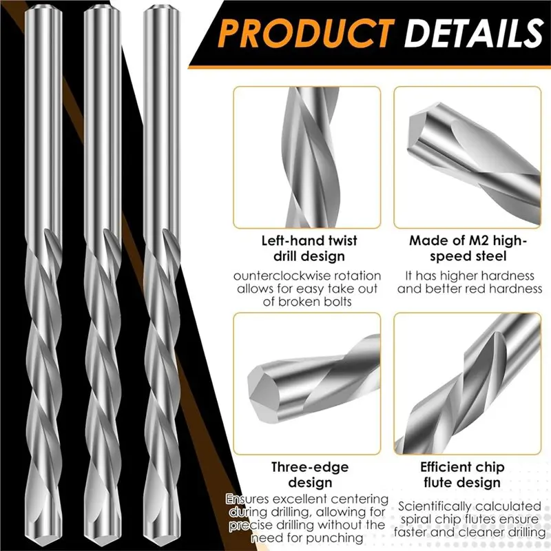 PHFU-Drywall Router Bits 10Pcs Set 3/16" Guidepoint Cutting M2 Speed Steel Spiral Saw And Cutout Tool Power Tools