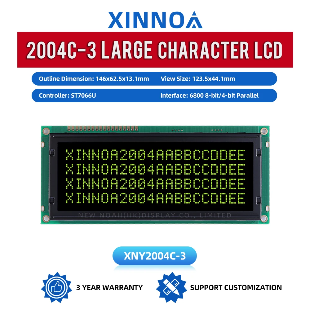 BTN schwarzer Film Gelb 2004C-3 LCM LCD-Display 4X20 4002 18PIN Schnittstellenmodul Controller ST7066U Standard-Schnittstellenmodul