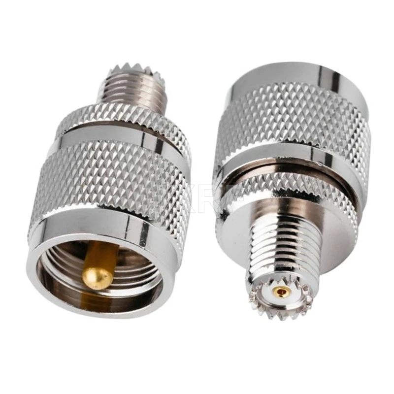 JX RF Connector 2PCS PL259 SO239 UHF Male Female to Mini UHF Male female Coaxial Adapter for Walkie talkie Antenna