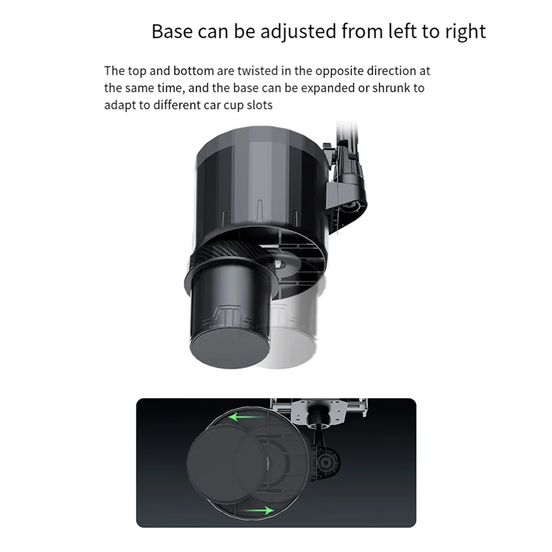 

B05C-Car Cup Holder With Phone Mount, 2 In 1 Adjustable Cup Holder Expander With 360° Rotation Cellphone Holder