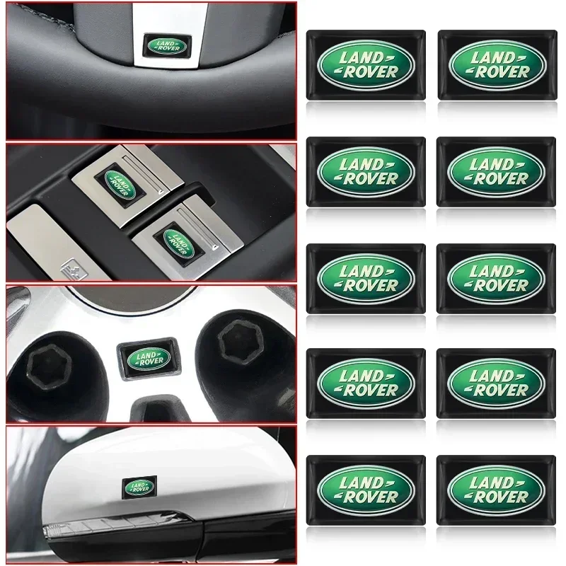 2/5/10Pcs Carbon Fiber Small Steering Wheel Car Logo multifunction 3D Stickers For Land Rover Sport Rnage Rover 2 3 4 Freelander