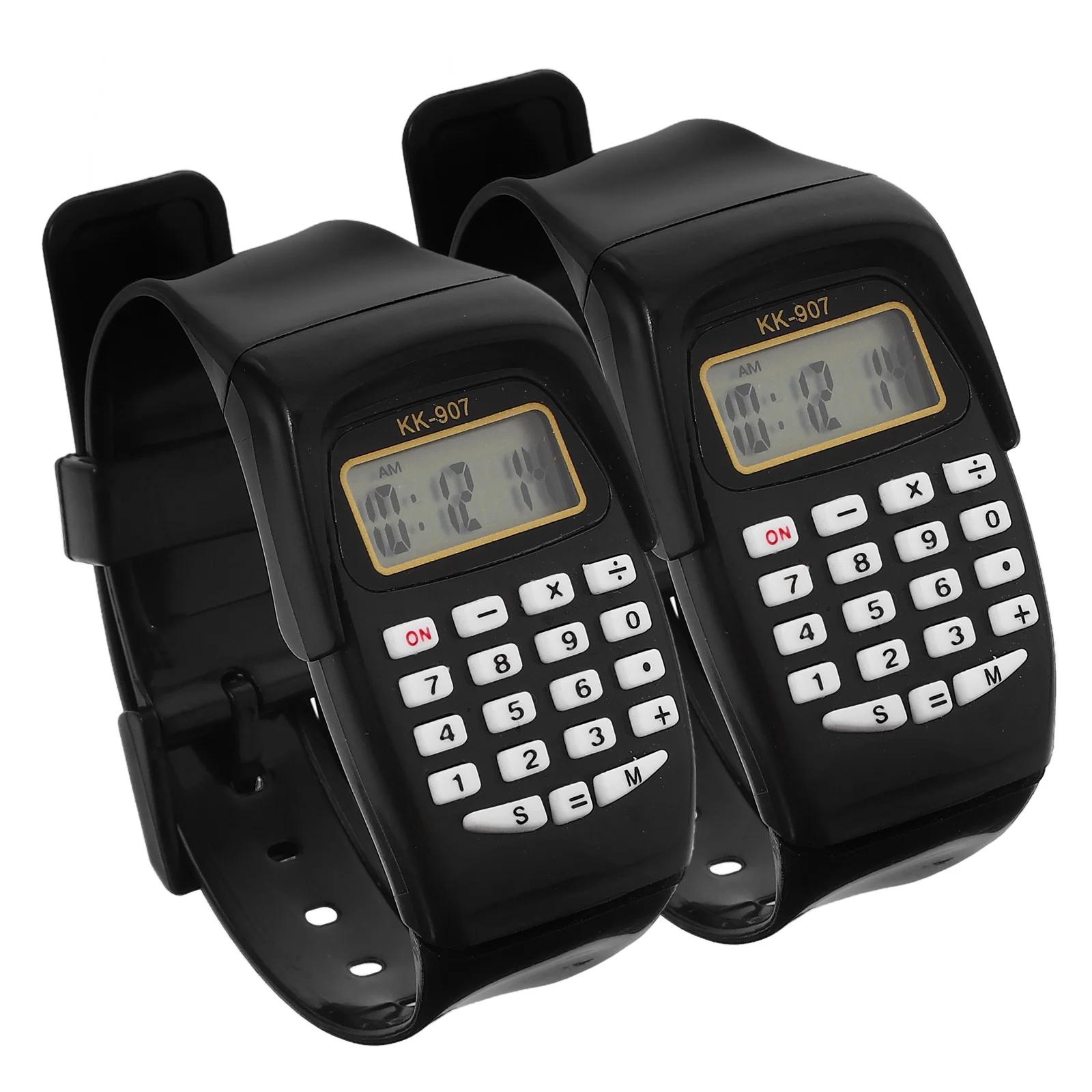 

2pcs Calculator Watch for Kids Durable Portable Math Helper Creative Design Birthday Gifts Calculation Wrist Watch