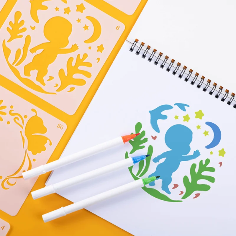 Animal Flower Graffiti Drawing Stencils Set for Wall Scrapbook Card Making Hand Copy Layering Coloring Embossing Decor Templates