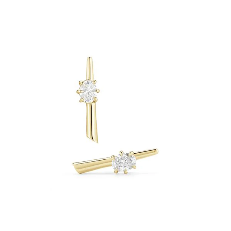 CRMYA Unique gold-plated CZ Stud Earrings For Women Cubic Zirconia Pendientes Boho Luxury Fashion Jewelry