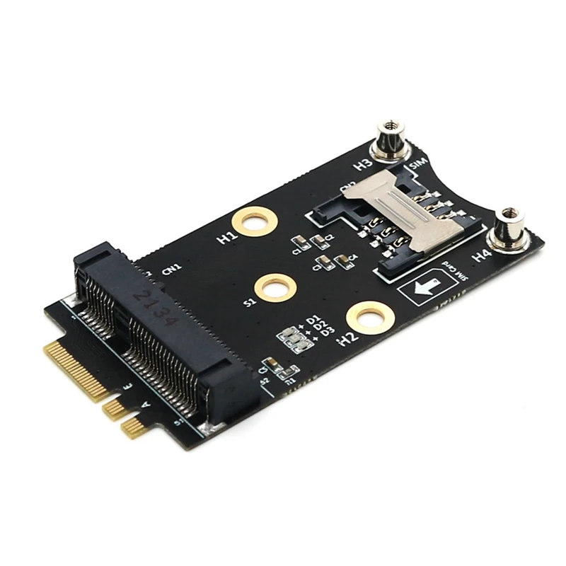 

M.2 Wifi Adapter Mini PCIE Wireless Network Card to M2 NGFF Key A+E Wifi Card Raiser with SIM Card Slot