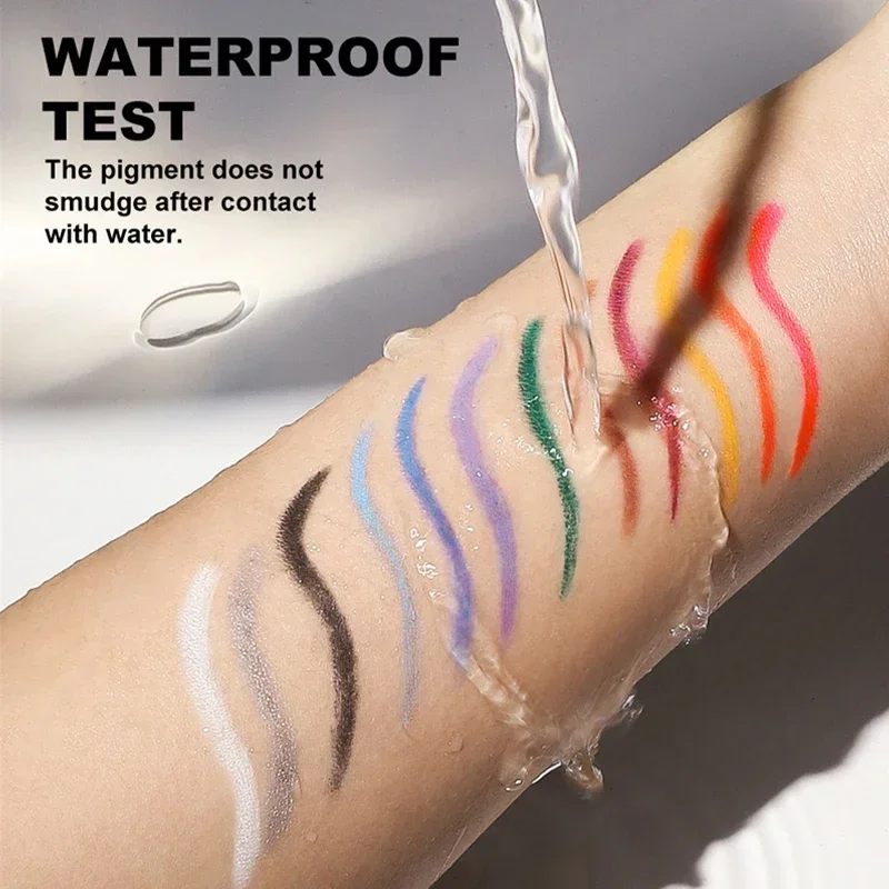 12 Colors Waterproof Colorful Eyeliner Pencil Long Lasting Green Red Eyeliner Pigment No Smudge Eyeiner Pen Eye Makeup Cosmetics