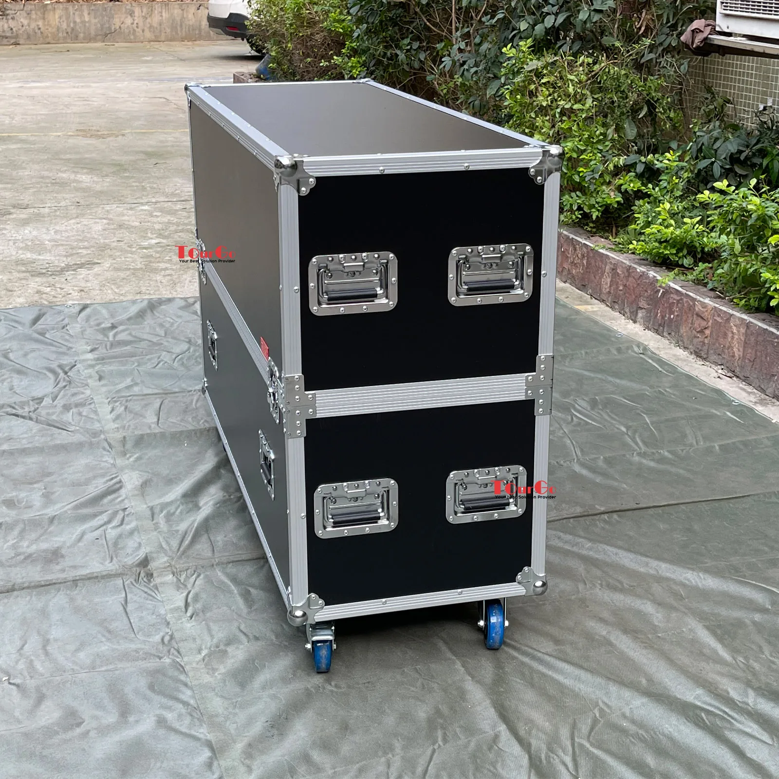 Hard Flight Case, Plywood Heavy Duty Carrying Case, Aluminum ATA Shockproof Case, for Plasma LCD LED TV Screen Monitor