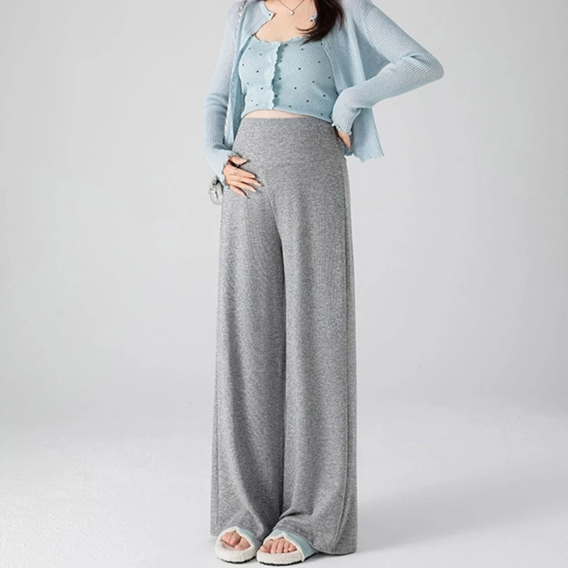 CORB Transitional Maternity to Postpartum Wide Leg Pants Feature Elastic Waist Support Trousers for Continued Comfort Wear