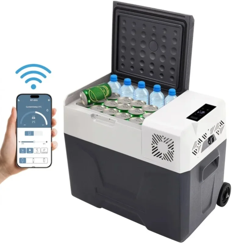SIHAO Tragbarer Kompressor-Fahrzeugkühlschrank 15L 20L 30L 35L 40L 45L 50L 55L 12/24V DC 110-240V AC Auto-Kühl-Gefrierkombination Dual-Use-Kühlbox für Camping, Reisen, Outdoor, Vollsortiment