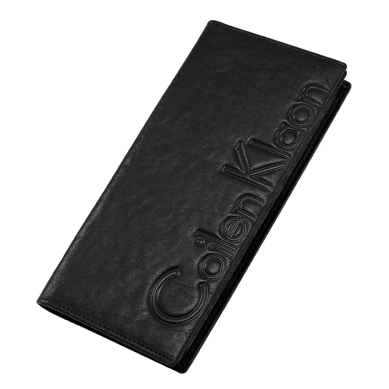 Long Leather Men Wallets Premium Product Real Cowhide Wallets for Man High capacity Black Walet