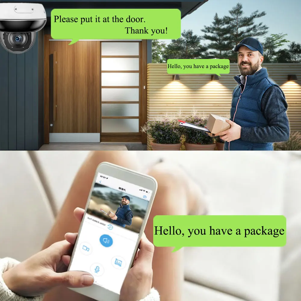 UHD 4K 8MP Sony415 Security IP Camera Dome PTZ POE 48V 5MP 5X Optical Zoom Autofocus Human Tracking Two Way Audio IR 30m