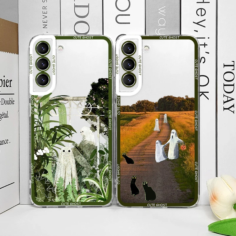 Funda de teléfono estética con bonito dibujo de pequeño fantasma para Motorola Moto Edge 40 Pro G85 G73 G71 G60 G22 G52 G32 G9 Play 5G, fundas suaves