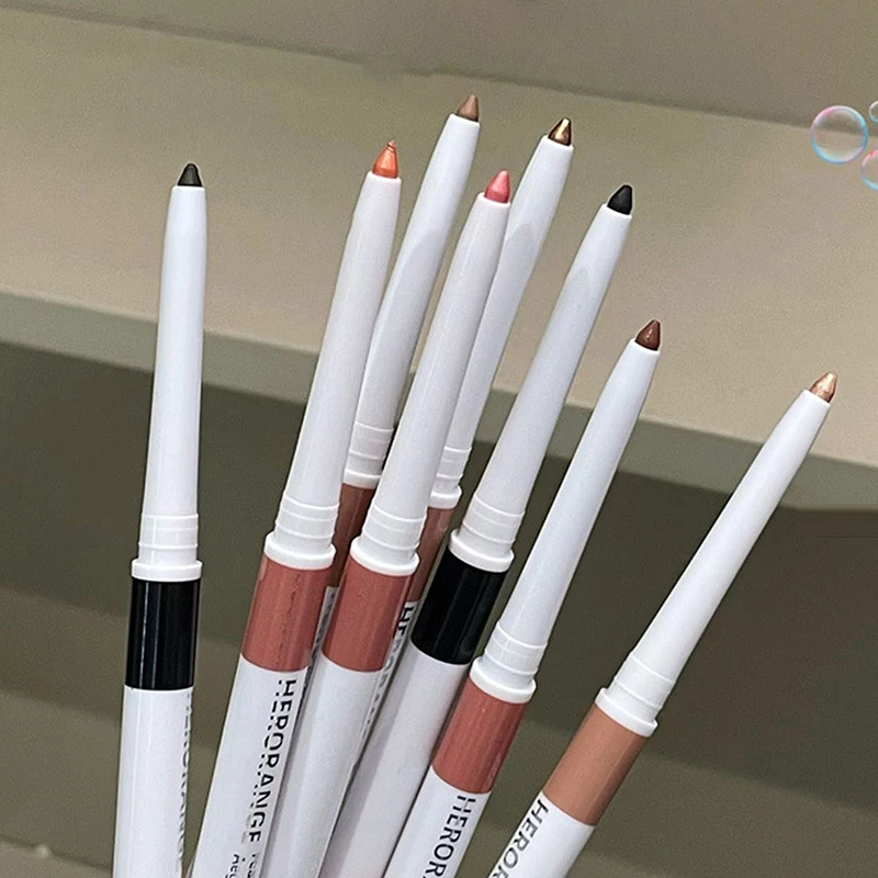 1 unidad HERORANGE Glitter Silkworm Pencil Peach Shimmer Highlighter Aegyo Sal Stick, lápiz iluminador y sombra de ojos en barra, cosmético de maquillaje