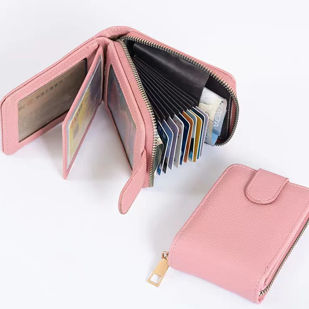 New Wallets Women Credit Bank Card Holder Clutch Bag Coin Purse PU Leather Business Wallet Minimalist Mini Wallet Men Coin Purse